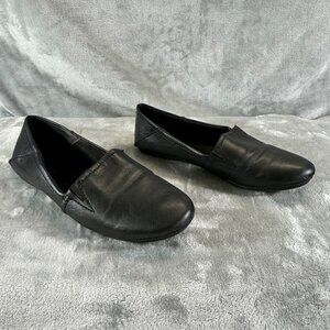 Style & Co  womens size 6M leather black slip on loafers